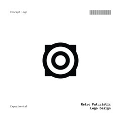 Clean Minimalist Logo with Retro and Futuristic Elements