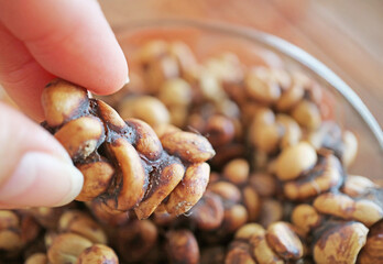 Closeup of Dried Civet Feces before the Process of Producing Civet Coffee Beans