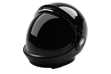 Detailed black astronaut helmet illustration perfect for science fiction posters space themed educational materials