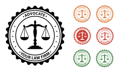 Scales of justice vector icons, Law and legal advocate symbol illustration, Downloadable graphics for law firms