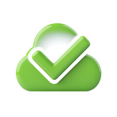 Playful Green Check Mark Icon on a Vibrant Background for Design Use