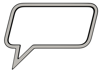Empty gray speech bubble graphic