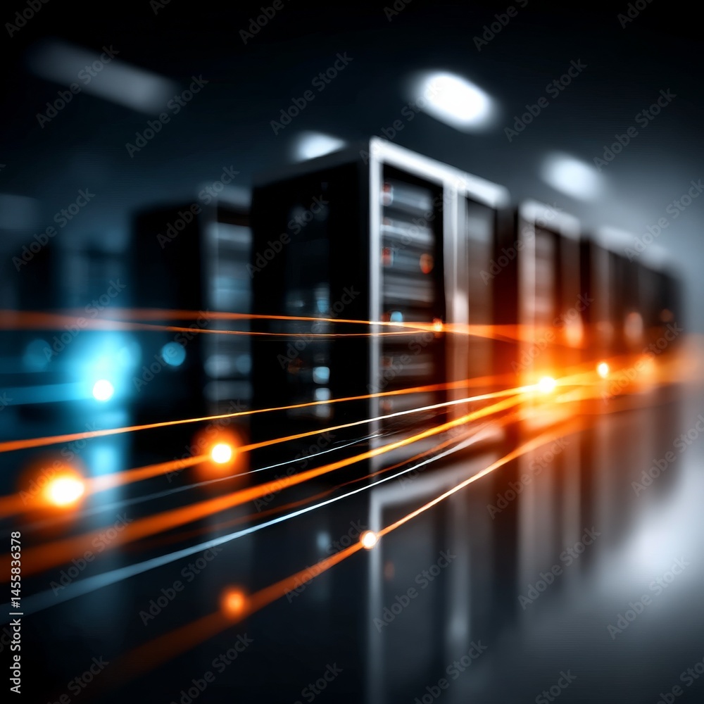Poster Data Flow: Abstract View of Servers and Network Activity in a Modern Datacenter