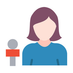 Female Anchor Vector Design Icon Style