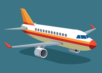 Retro Style Airplane Illustration for Travel and Aviation