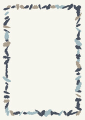 A4 frame with hand drawn vector elements. Abstract background with hand drawn doodle shapes.