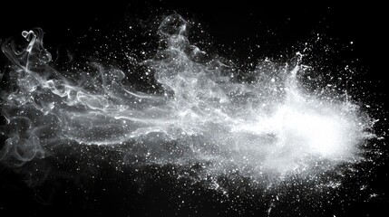 Abstract White Burst Against Black Background: A Breathtaking Cosmic Spectacle
