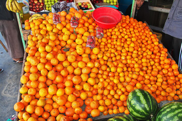 Oranges in the local market of Nouadhibou, Mauritania, West Africa