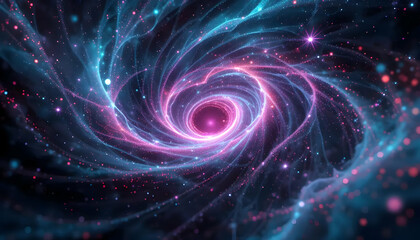 Obraz premium Mesmerizing Cosmic Swirl A Vibrant Nebula with a Glowing Central Core