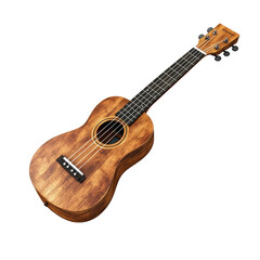 Fototapeta premium Ukulele resting on a surface showcasing its wood grain and craftsmanship