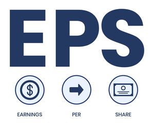 EPS - Earnings Per Share acronym, concept background. vector illustration concept with keywords and icons. lettering illustration with icons for web banner, flyer, landing page, presentation