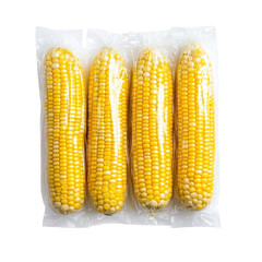 Frozen Corn On The Cob Individually Wrapped  isolated on a transparent backgroun