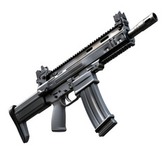 Modern firearm showcasing advanced design and technology in a studio setting during daylight