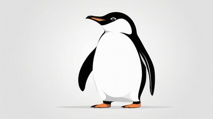 Fototapeta premium Cute Penguin Animated Icon in Minimalist Flat Vector Style for UI Elements