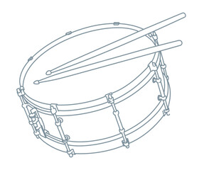 Silver Chrome Snare Drum with Sticks