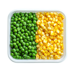 Frozen Peas And Corn Mix Arranged In  isolated on a transparent background
