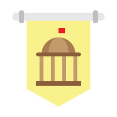 University Flag Vector Flat Icon Design