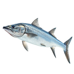Fototapeta premium Beautiful silver fish swimming gracefully in the ocean waters under bright sunlight
