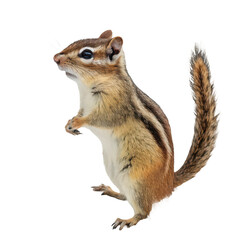 Obraz premium Chipmunk animal png small mammal png forest animal png rodent png striped animal png cute creature png white background image