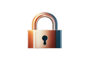 Security padlock image in simple outlined design style isolated on white background transparent png