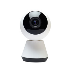 Security camera close up view on transparent background
