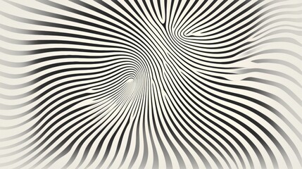 A mesmerizing abstract pattern of black and white stripes, converging towards a central point.