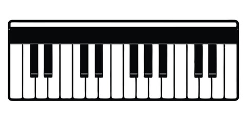 piano keyboard icon silhouette simple vector illustration