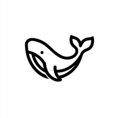 Obraz premium Oceanic Whale A Simple Line Art Illustration Of AWhale Swimming Gracefully In The Vast Ocean