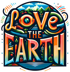Love the Earth, typography