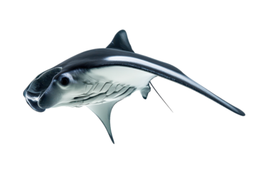 Ocean manta ray transparent image useful for marine conservation posters or aquarium display visuals