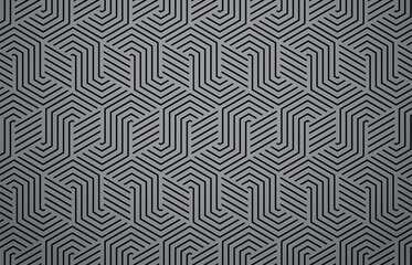 Abstract geometric pattern with stripes, lines. Seamless vector background. Gray and black ornament. Simple lattice graphic design