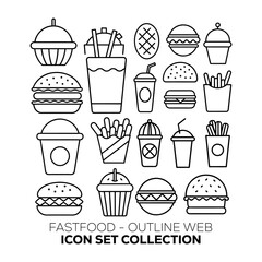 Black and White Fast Food Icons