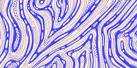 Purple Marble Swirl Background with Fluid Lines and Dots. Liquid ink style lines. Psychedelic abstract texture. Wavy topographic pattern. Vivid modern design.