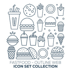 Black and White Fast Food Icons