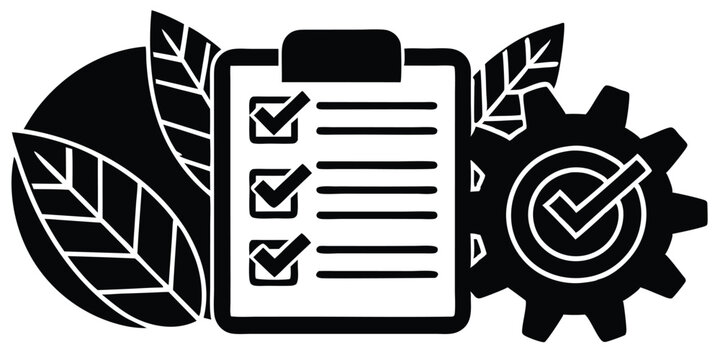 checklist silhouette icon productivity theme vector illustration