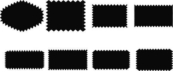 Black wavy jagged edge frame, rectangle shape