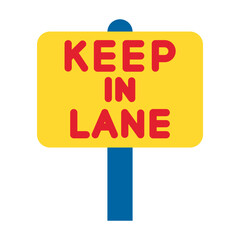 Keep In Lane Vector Design Icon Style