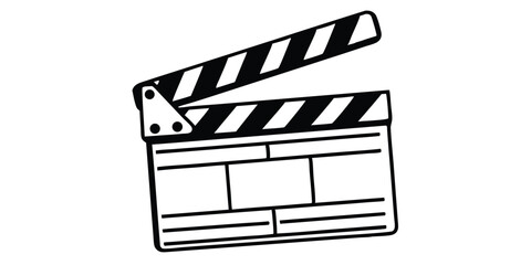 clapperboard icon silhouette filmmaking vector illustration
