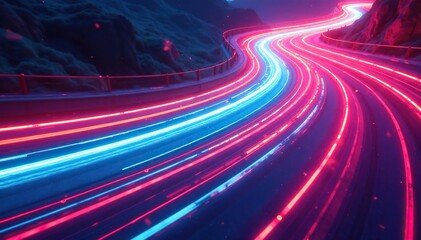 Obraz premium Abstract swirling colors forming a dynamic race track pattern , graphic, circuit