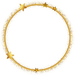 Golden Star Round Frame