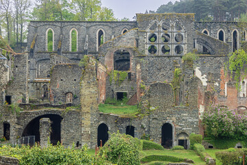 The ruins of Villers Abbey, the remains of a Cistercian abbey abandoned in 1796