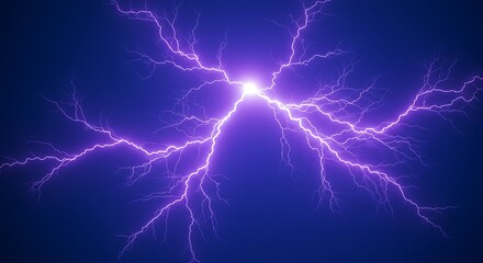 Purple lightning striking against a deep blue background, creating a mystical and otherworldly energy effect, perfect for fantasy or gaming concepts.

