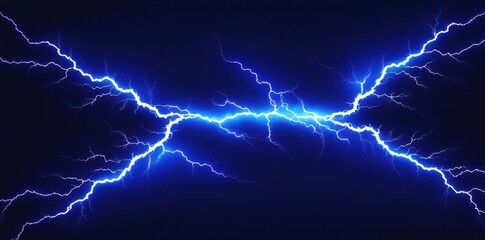 Electric blue lightning bolt, vibrant energy surge, abstract, glowing