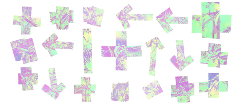 Holographic Tape Arrows and Crosses