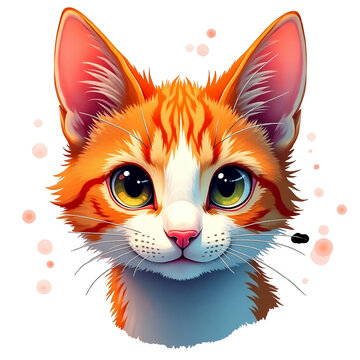 cute and sweet orange cat illustration