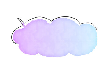 紫のシンプルな水彩風の吹き出し