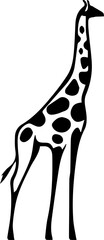 Giraffe animal logo silhouette, black, simple animal logo plate illustration