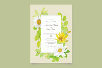 watercolor sunflower frame background
