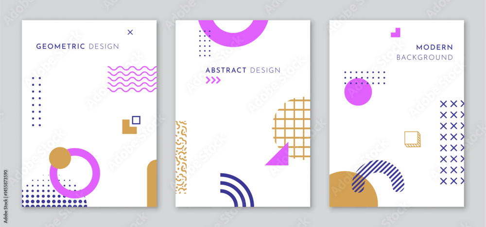 Poster memphis abstract geometric pattern poster template. abstract graphic figures vector flyer or brochur