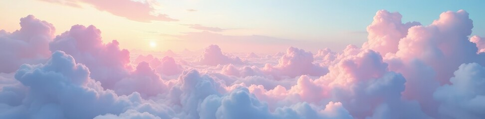 Obraz premium Dreamlike ethereal cloudscape, soft pastel hues, grey, wallpaper, texture